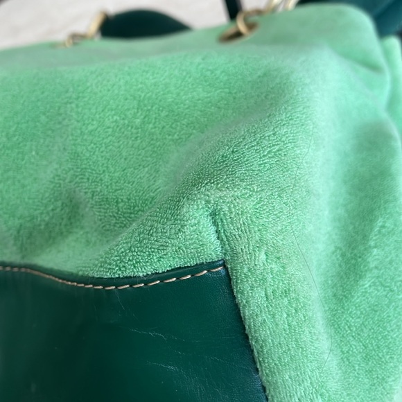 Vintage Juicy Couture XL purse tote green terry “Juice Loves” - Picture 9 of 16